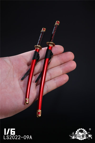 龍山重工】LS2022-09 ダイカスト合金 日本刀 2本セット&掛け台（刀