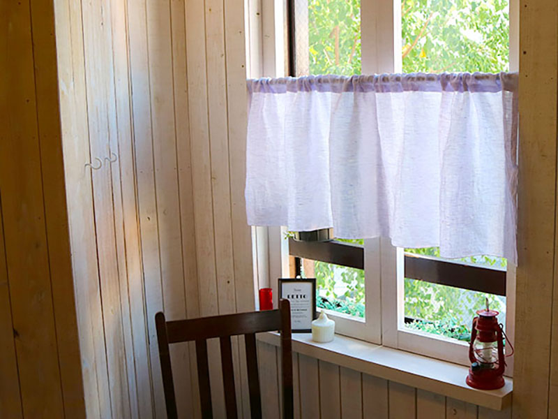 フラックス・カフェカーテン- リネンカーテン カフェカーテン 保育園お