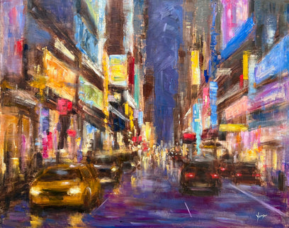 NYC Night by Yangzi Xu - oil painting | UGallery