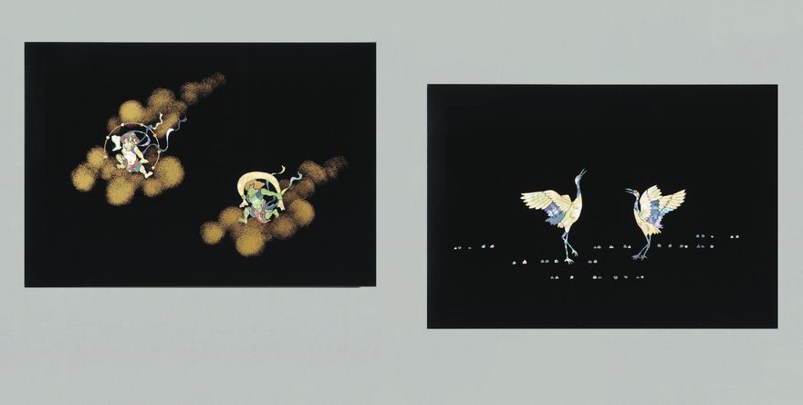 氏家漆器オンラインショップ / 螺鈿 双鶴図 衝立パネル