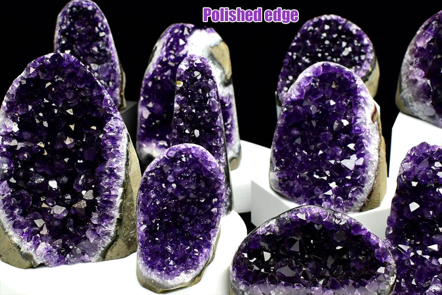 ◇種類おまかせ◇アメジストクラスター 原石 置物（カットベース