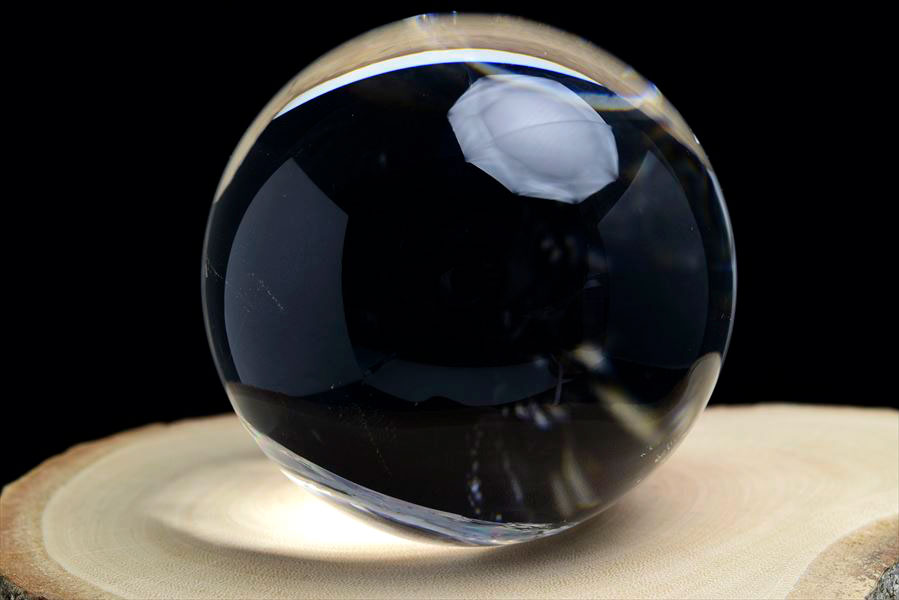 エンジェルラダー】天然レインボー水晶 丸玉【専用切株台座付き】虹