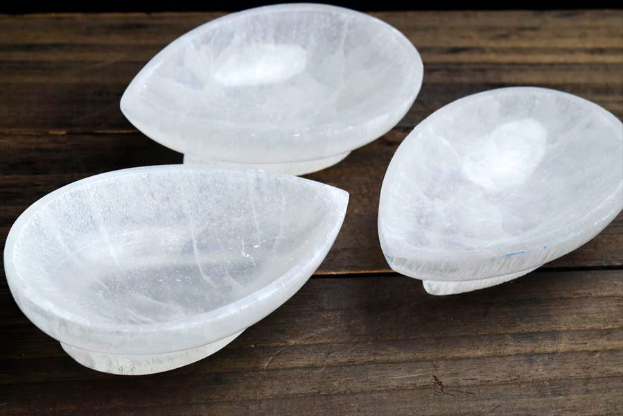 セレナイト ボウル（トレイ・皿）｜透石膏｜モロッコ産｜アップストーン