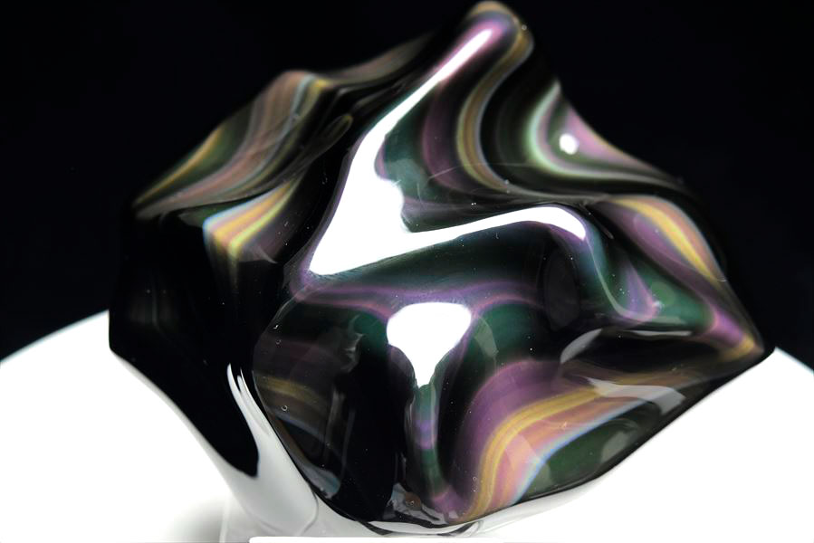 全面レインボー】レインボーオブシディアン フリーフォーム 置物（約