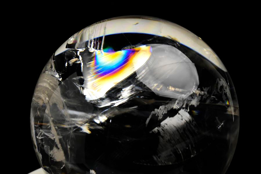 超透明】天然レインボー水晶丸玉（約136mm）虹入り水晶｜アップストーン