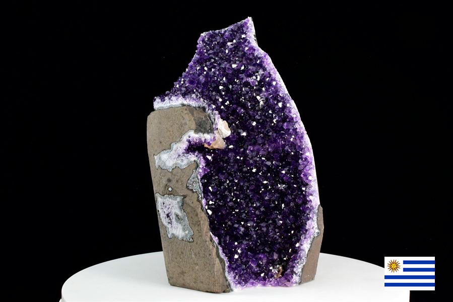 ウルグアイ産 アメジスト クラスター原石（カットベース・スタンド