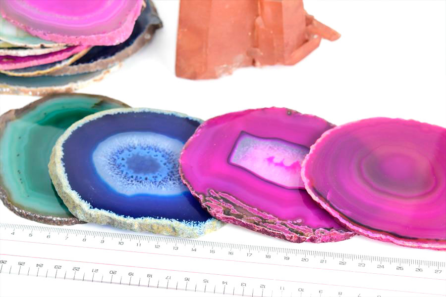 選べる3色 アゲートスライス 瑪瑙プレート｜コースターや席札に