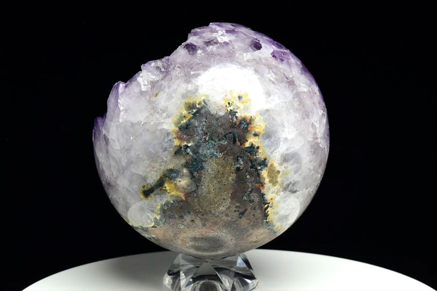 アメジスト 笑口丸玉（クラスター丸玉）ジオード｜アメジスト丸玉