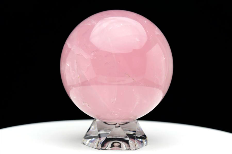 ローズクォーツ 丸玉 置物｜マダガスカル産｜紅石英｜紅水晶