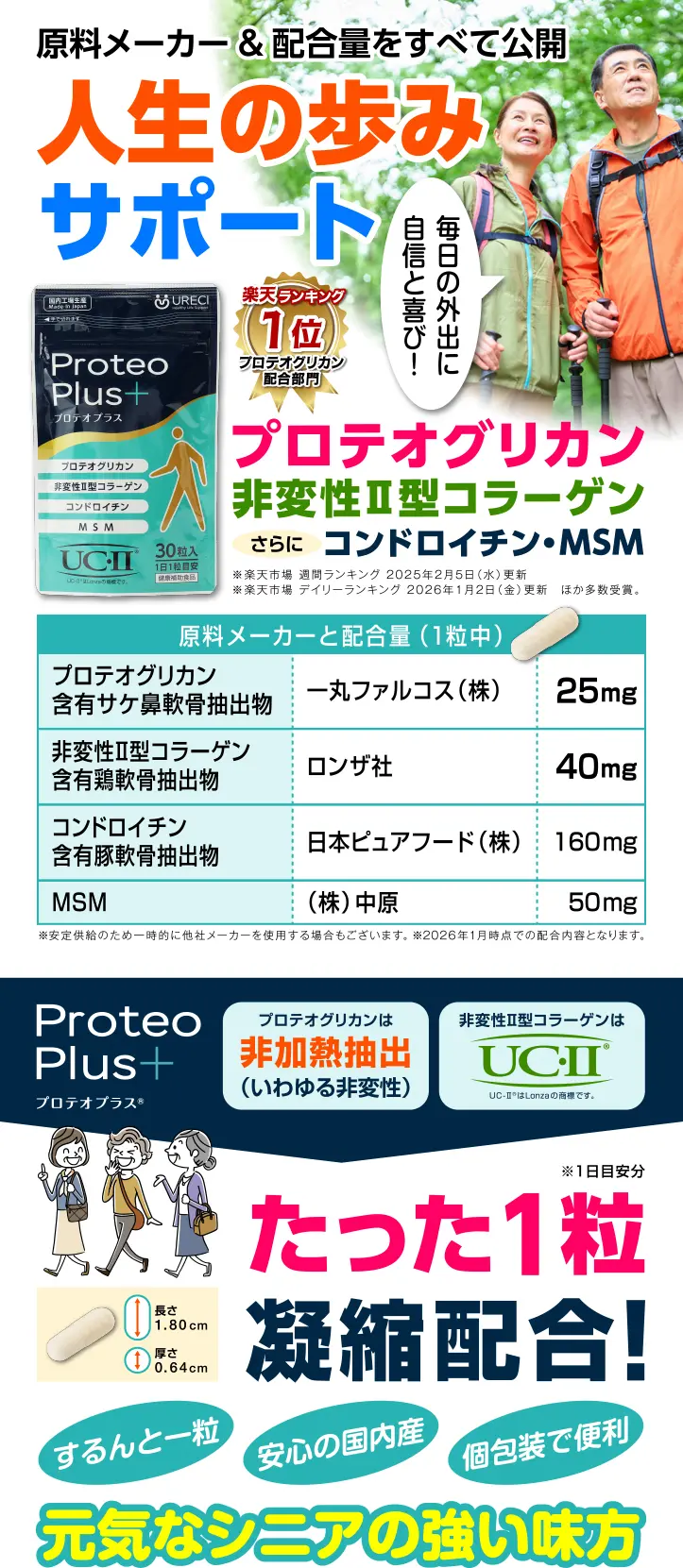 プロテオプラス30粒入り プロテオグリカン サプリ サプリメント 非変性