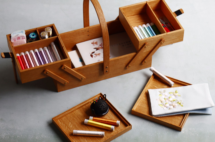 岡野達也 14 ソーイングボックス小（オーク） ｜ 暮らしのうつわ花田