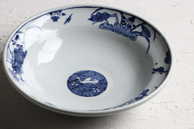 北野敏一（犀ノ音窯） 白鷺蓮図大鉢 ｜ 暮らしのうつわ花田 和食器 通販