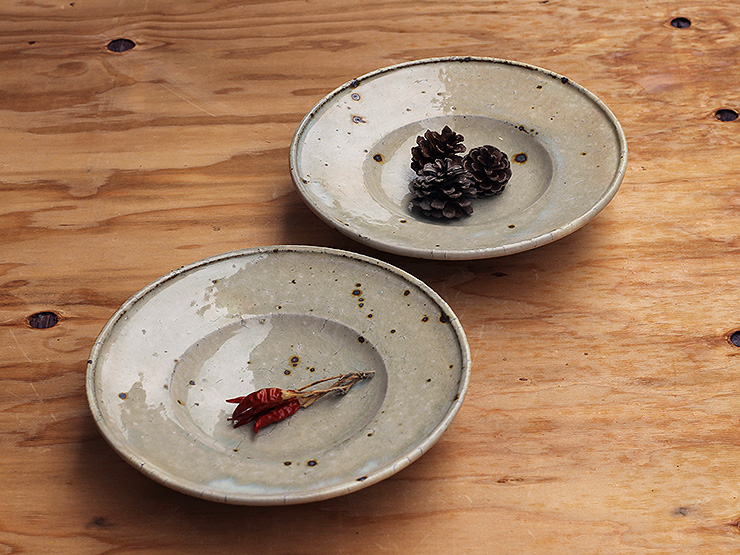 中村哲雄・粉引リム7寸深皿／大皿/大鉢｜和食器・種類／和食器通販