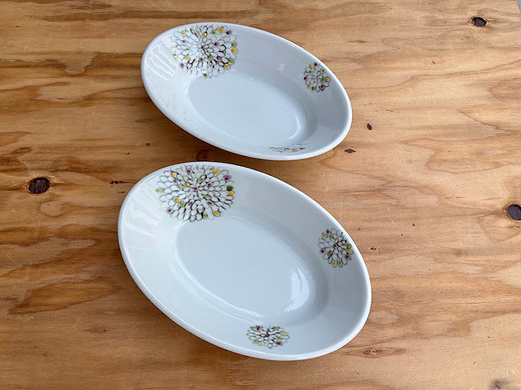 色絵菊楕円鉢皿／中皿/中鉢｜和食器・種類／和食器通販 おかずのうつわ