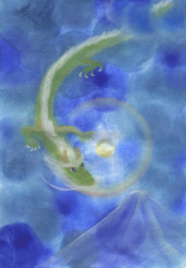 公式】株式会社ヴォイスグッズ｜しあわせ夢絵『 満月に龍遊ぶ