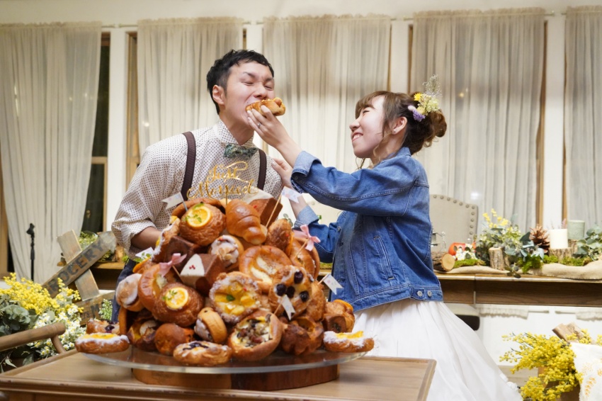 結婚式二次会の演出でドーナツタワー - 結婚式二次会1.5次会幹事代行