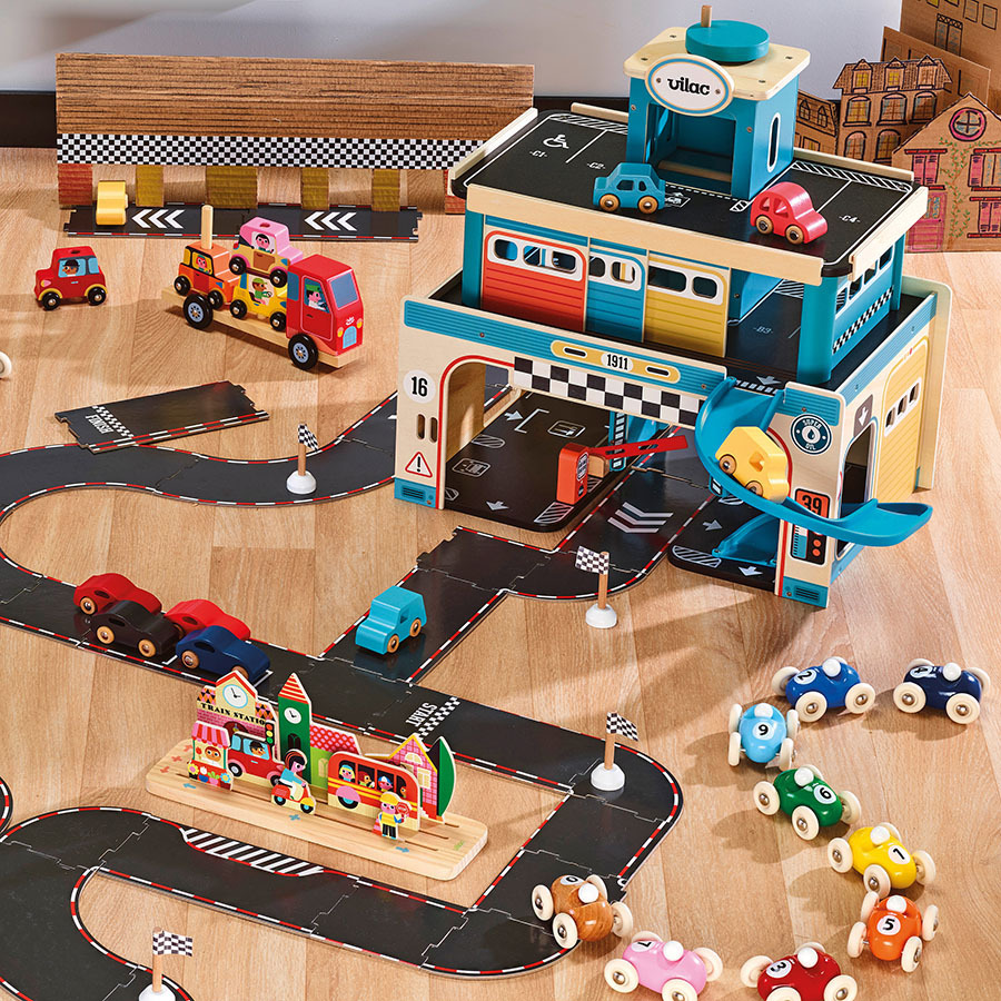 Coffret de 4 voitures en bois City, Vilacity - VILAC