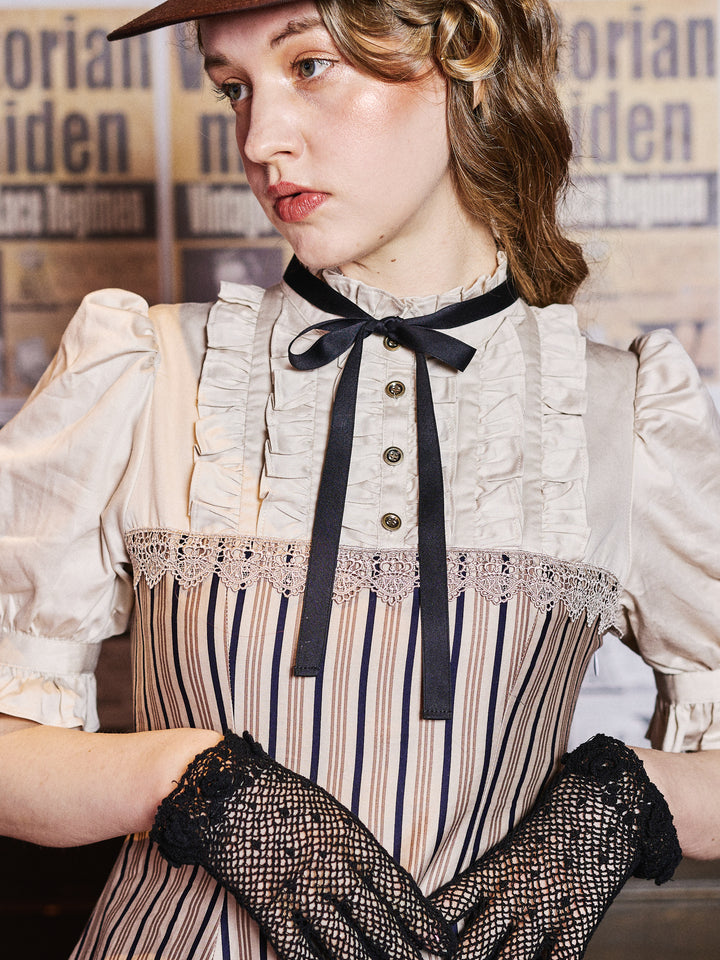 vintageレースレジメンハーフスリーブドールドレス - Victorian maiden