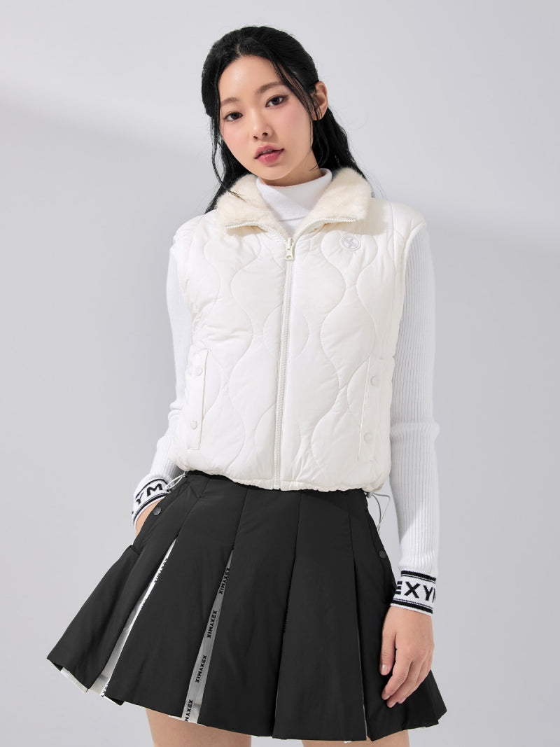 キルティング ソフトファー リバーシブル ベスト