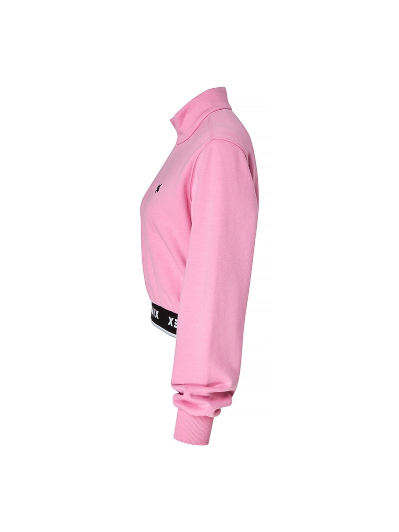 XTFHZ02J3 裏起毛 ロゴバンド ハイネック トレーナー