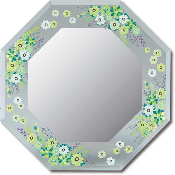 FGデザイン八角ミラー「グリーンアレンジ(Sサイズ)」 | ユーパワー