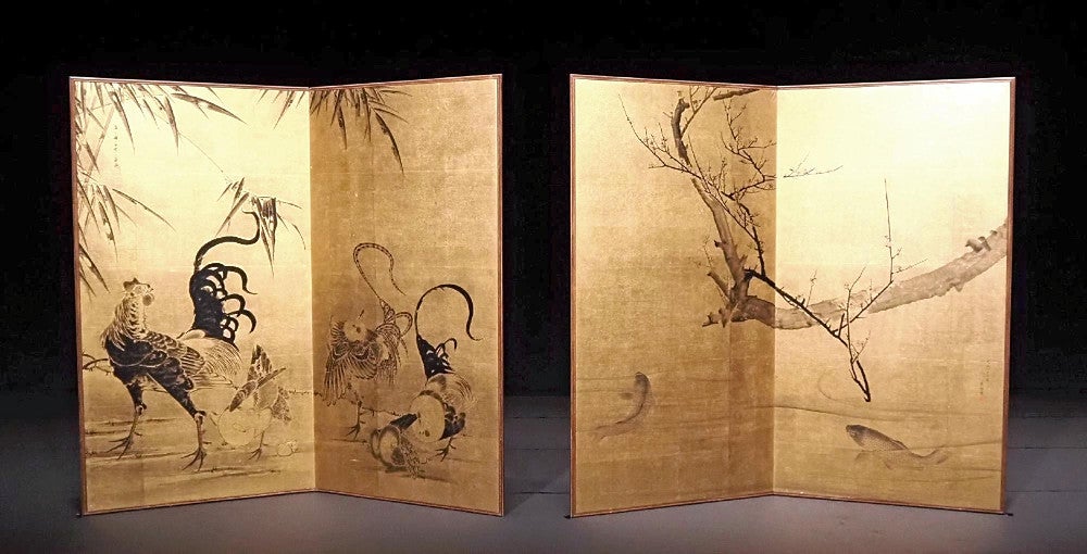 伊藤若冲と円山応挙の合作屏風を確認「初めてで唯一の作品」…1月頃に