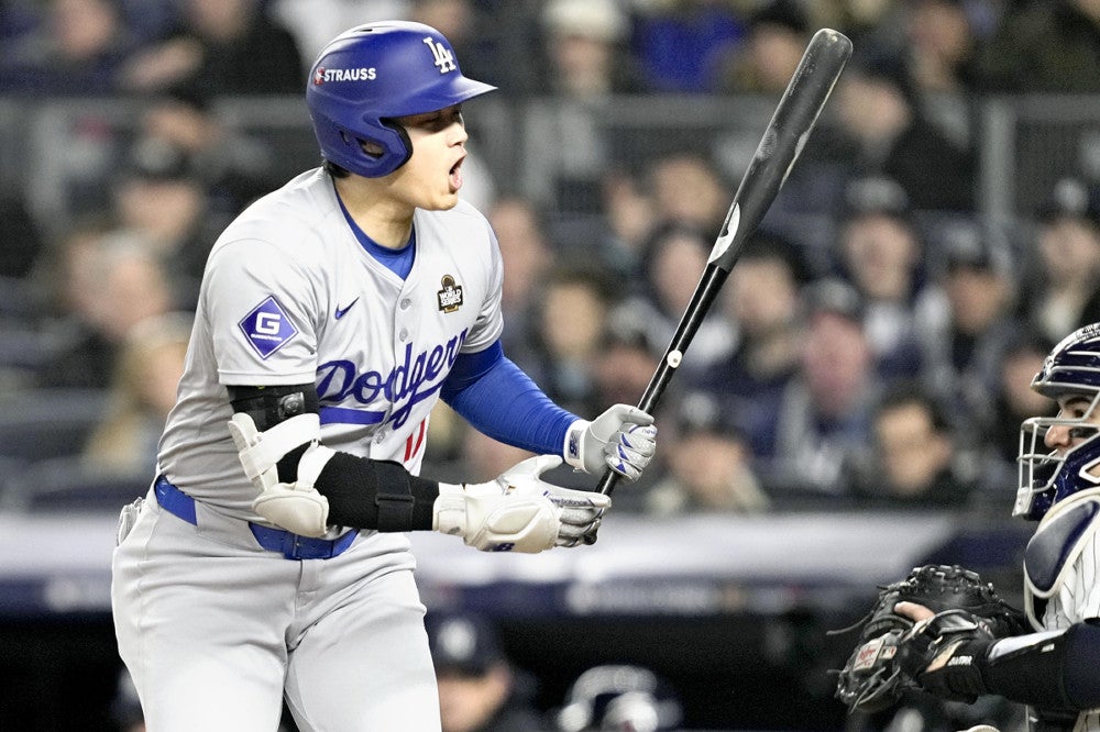 ドジャース大谷翔平5打席音なし、ヤンキース戦の7回は右手1本で