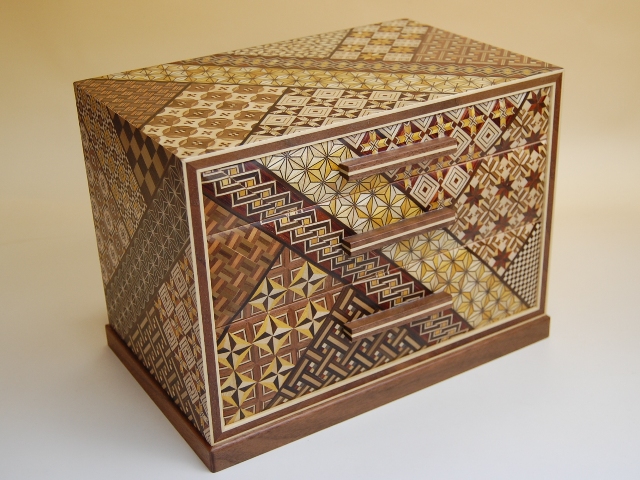 寄木9寸3ツ引き出し 小寄木 商品詳細｜寄木細工・箱根細工｜いづみや