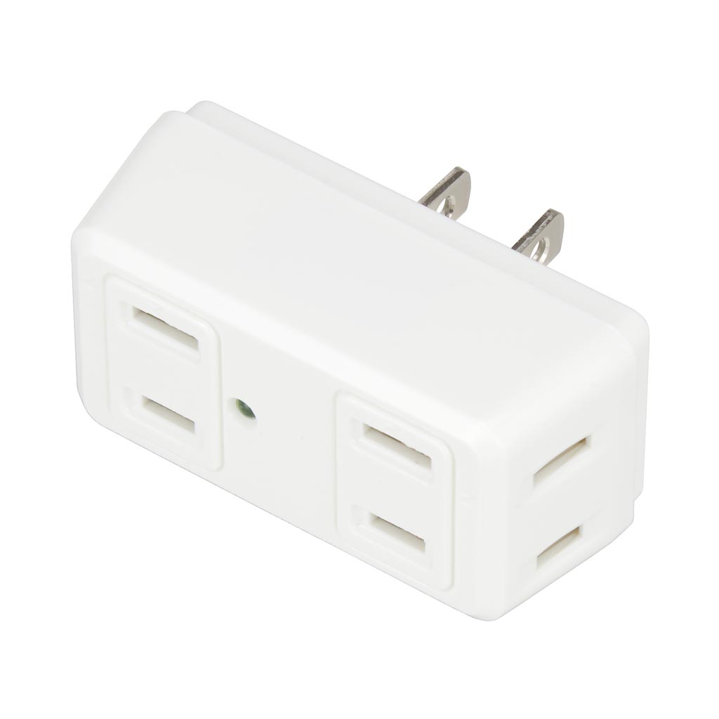 強力雷ガード付4個口クワトロタップホワイト｜YAZAWA CORPORATION