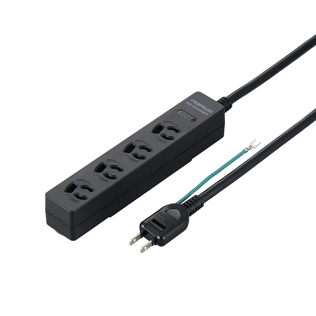 ノイズフィルター集中SW付3個口1m白｜YAZAWA CORPORATION