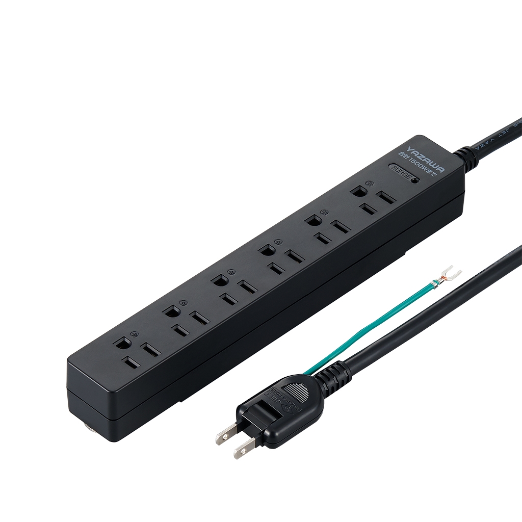 雷ガード付3個口節電タップ3mブラック｜YAZAWA CORPORATION