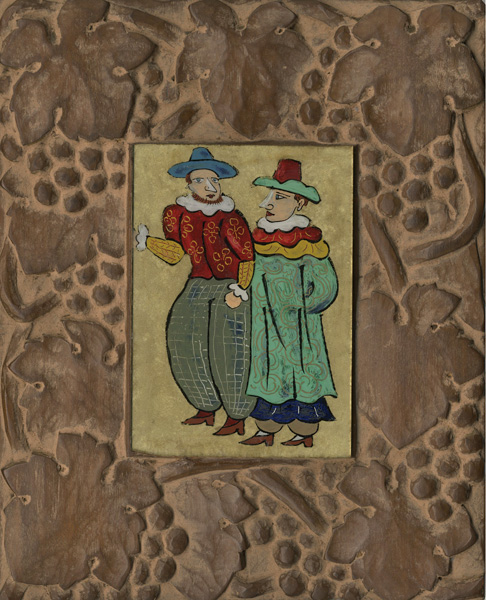 川上澄生「自筆ガラス絵 南蛮人図（二）」 | 山田書店美術部オンライン