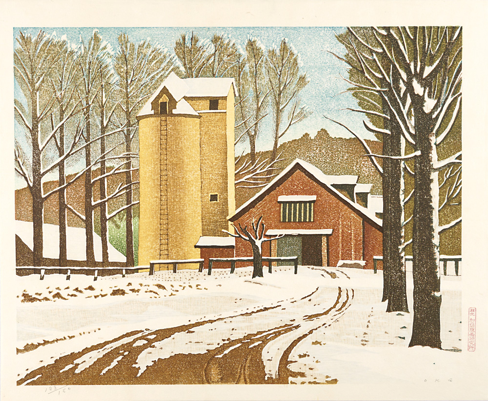 岡鹿之助「残雪の牧場」 | 山田書店美術部オンラインストア