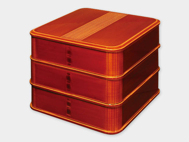 隅丸三段重 6.5寸 - 飛騨春慶塗 （飛騨高山の伝統工芸） - 山田春慶店