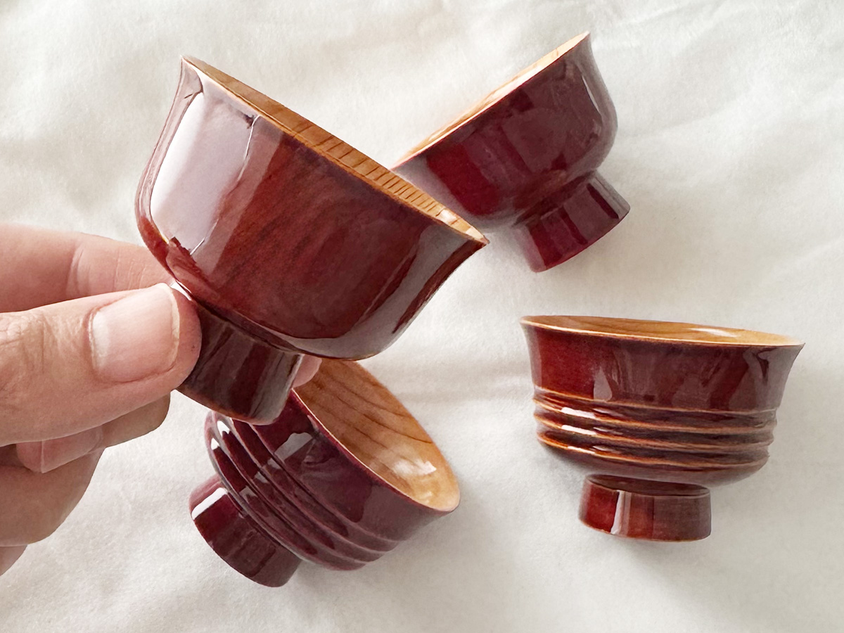 飛騨春慶塗 ぐい呑み（おちょこ）A 紅 (2025) - 飛騨高山の伝統工芸