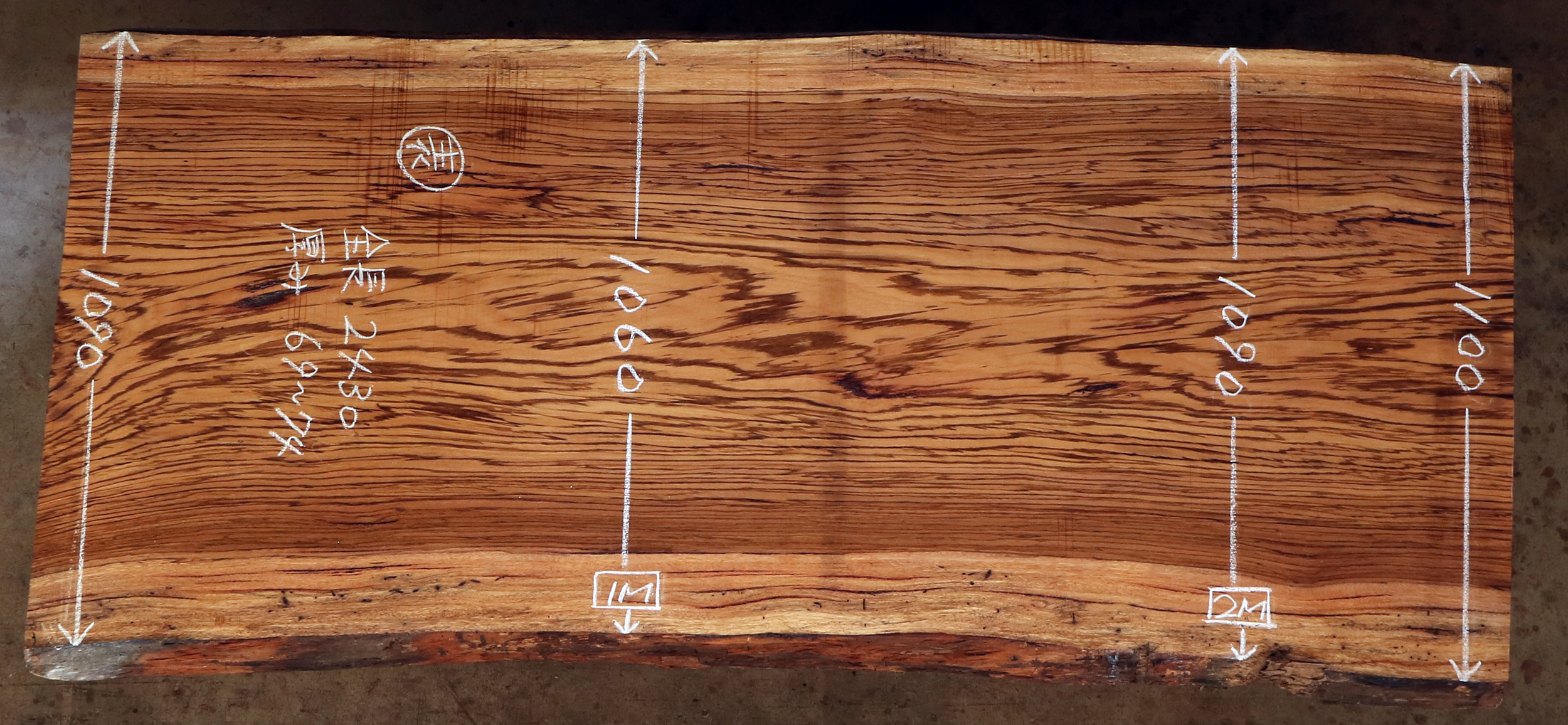 csze-13 ゼブラウッド 2.43m 一枚板 – 商品一覧 – 天然木無垢一枚板