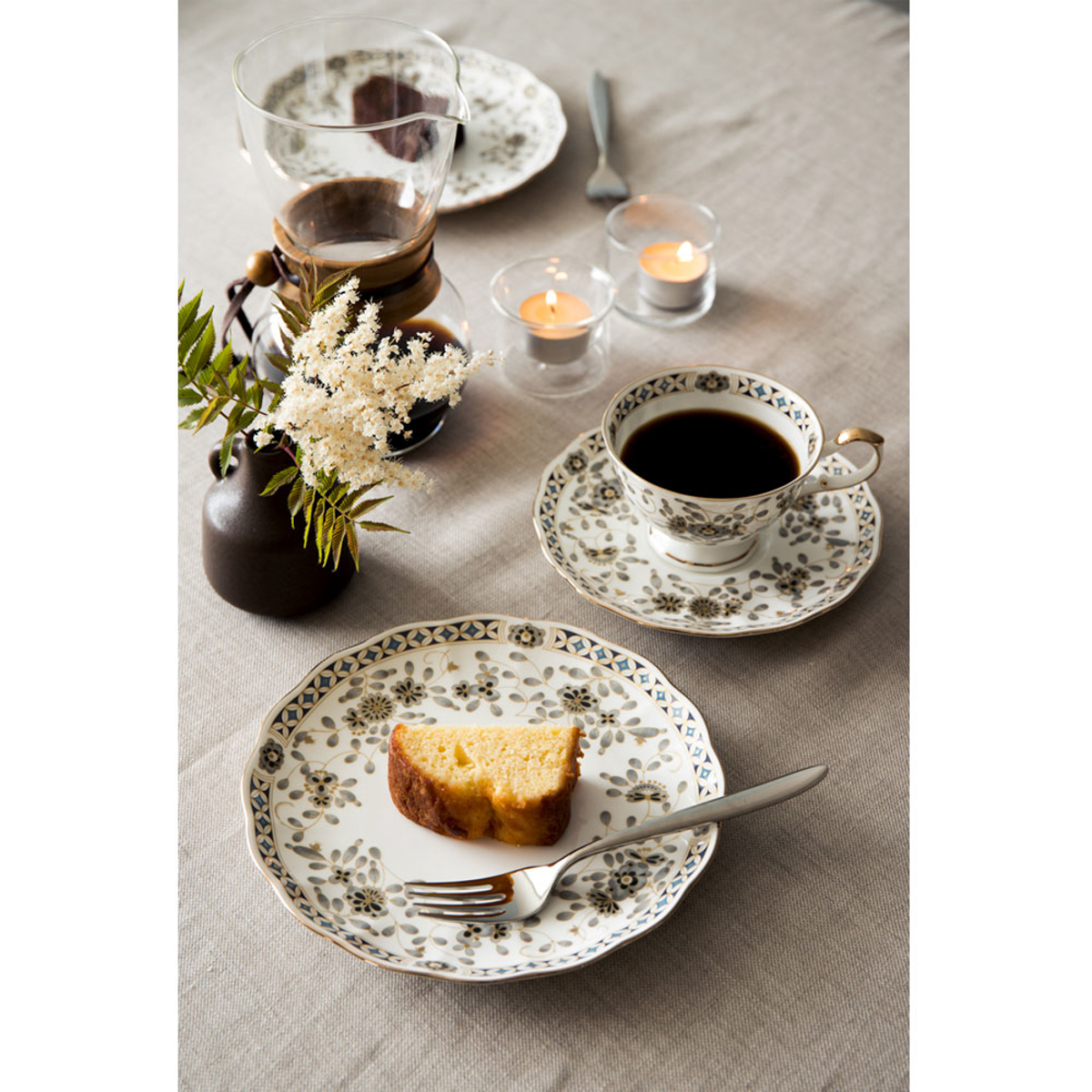 ブラックミラノ19cmケーキ皿 | かぜとゆきオンラインショップ