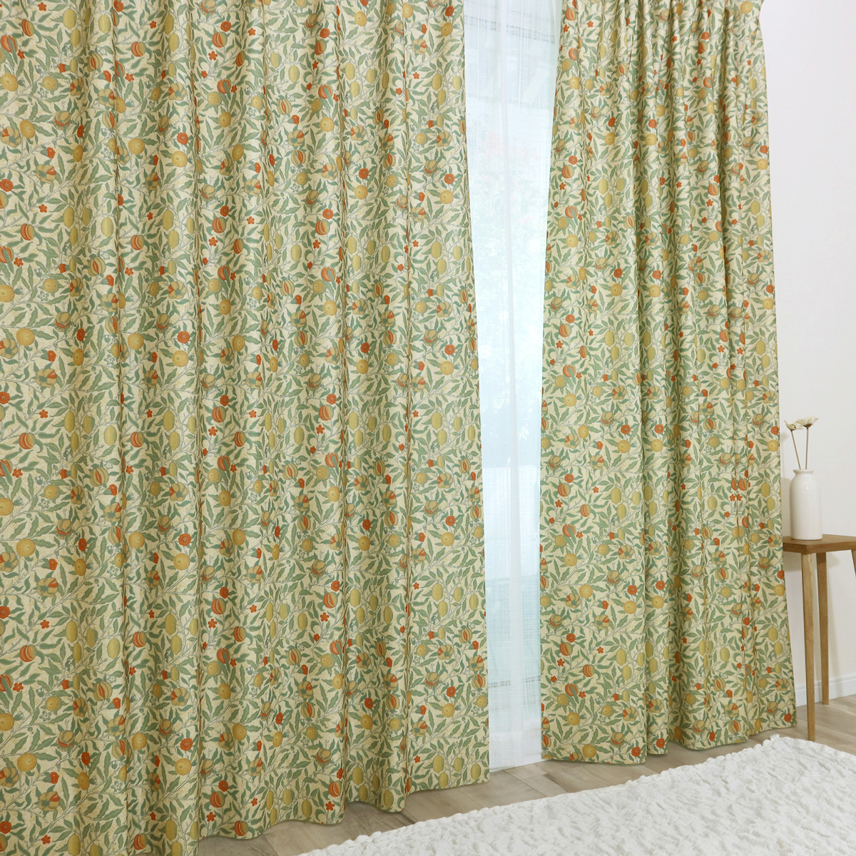 巾100×丈185cm】3級遮光・防炎機能付きドレープカーテン（2枚組