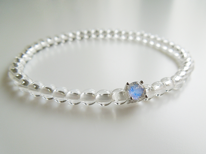 Cotubu】水晶4mmブレスムーンストーン入6月 お数珠の安田念珠店へ