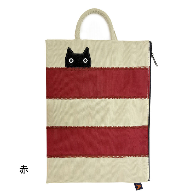 やぶらぶウォーカー / Atsuko Matano ボーダー猫 フラットポーチ La