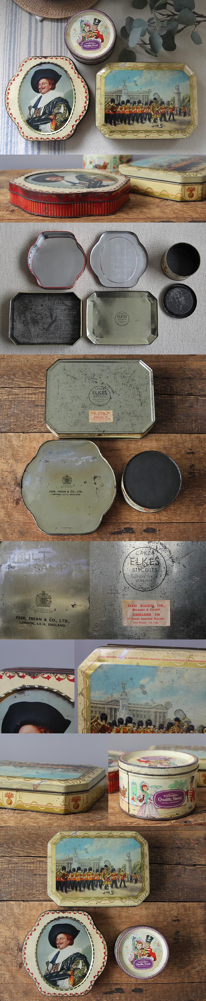 イギリス アンティーク お菓子缶3個セット ブリキ TIN ビスケット缶