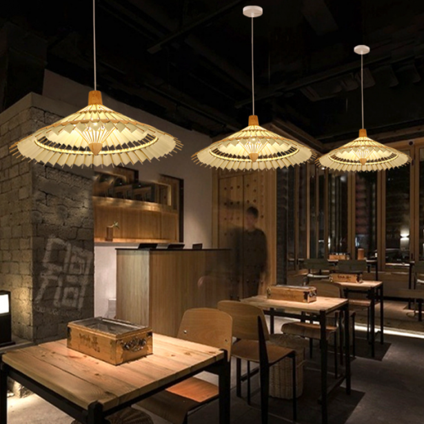 中国風 竹 細工 ペンダントライト レトロ ランプシェード 茶室 | Yigo