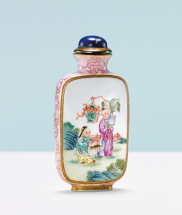 粉彩開光嬰戲圖鼻煙壺-宇珍國際藝術| Yu Jen Taipei極可愛翫:亞洲重要