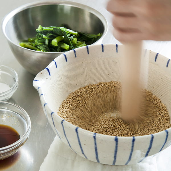 十草すり鉢 大 青｜すり鉢・スライサー・おろし器｜料理家 栗原はるみ