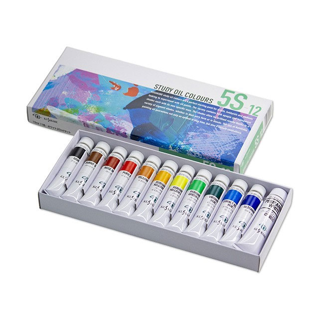 クサカベ 油絵具 15mlチューブ 習作用 12色セット 5S-12 ホワイト20ml