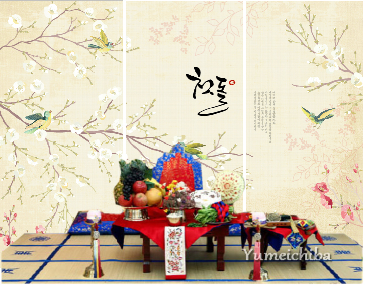 韓国1才のお誕生日用 屏風の様な背景幕・春 100日1才祝用小物 夢市場