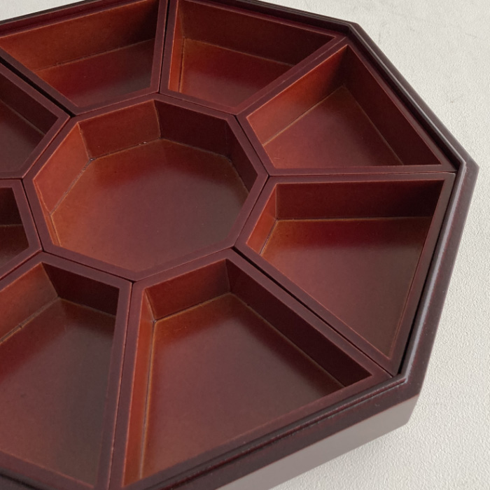 韓国八角木製九節板（クジョルパン） 食器・螺鈿・漆器 夢市場本店