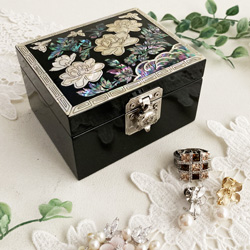 螺鈿の高級ジュエリーボックス小・韓国高級螺鈿宝石箱-牡丹 名刺入