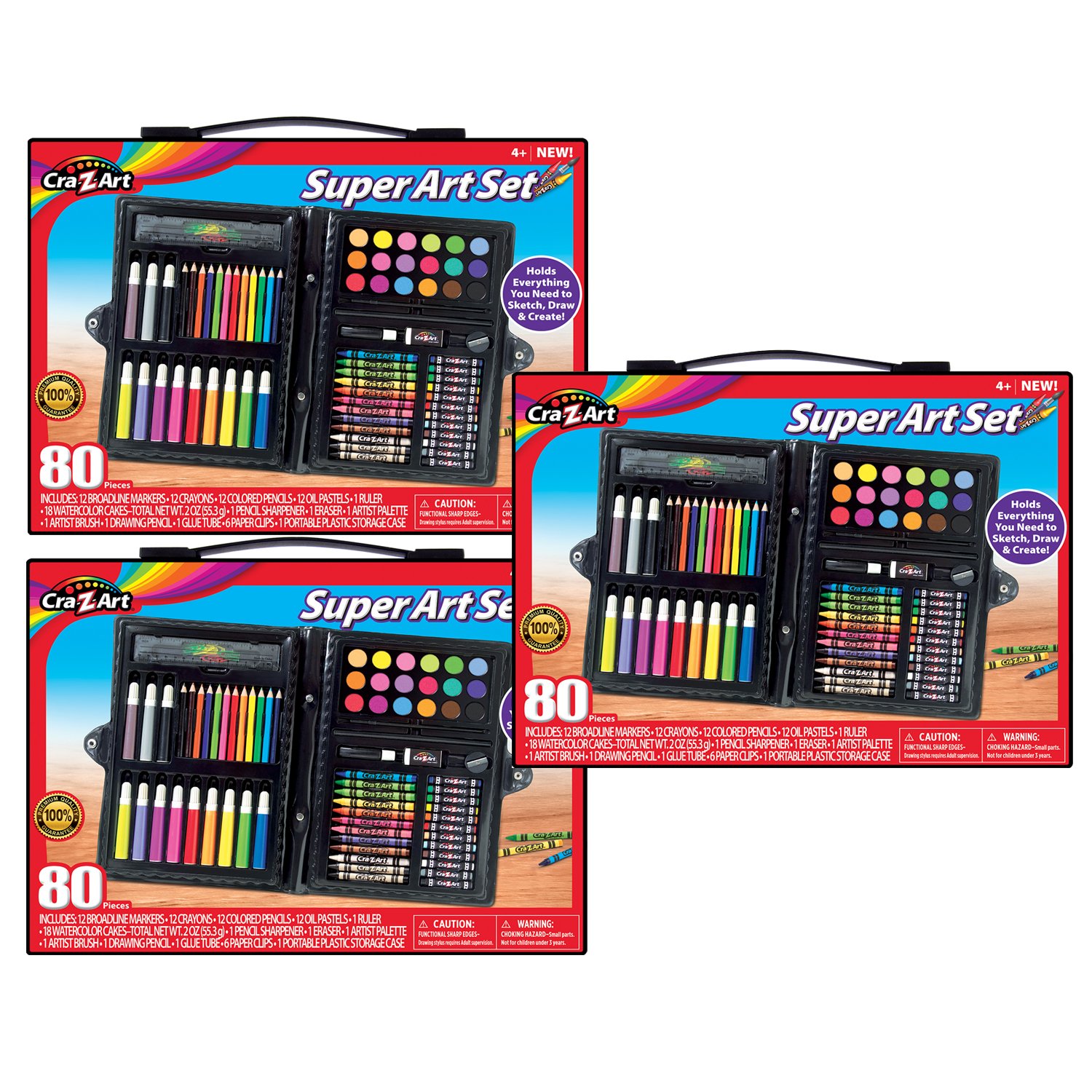 Cra-Z-Art Art Set, 80 Pieces Per Set, 3PK 110076 | Zoro