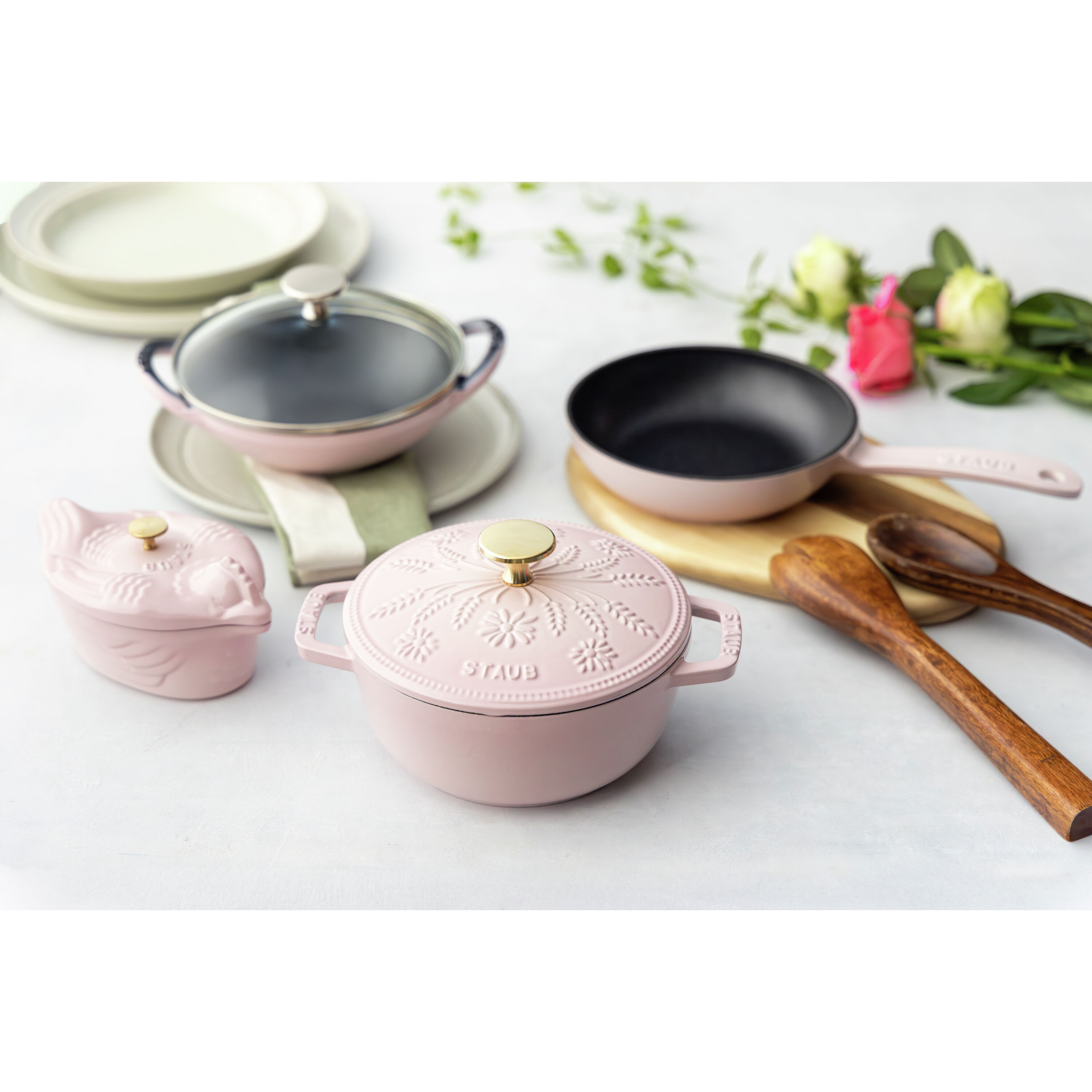 ストウブ 鋳物ホーロー鍋 Wa-NABE Margaret ソルベローズ 16 cm, 鋳鉄